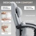 DOWINX Leather Office Chair, Ergonomic PU Gaming Computer Chair with Footrest, Lumbar Support, Swivel Wheels for Home, Office - LS-6653P